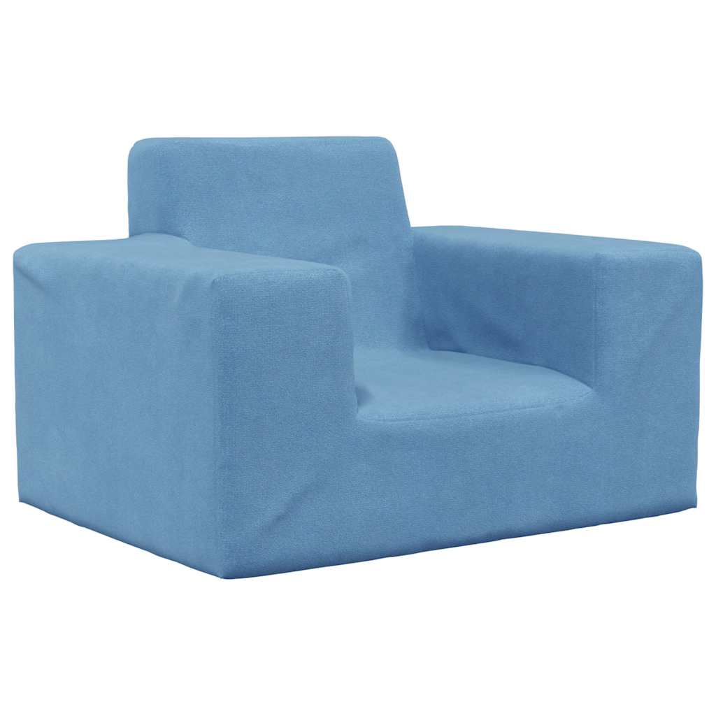 vidaXL Kindersofa Blau Weich Plüsch