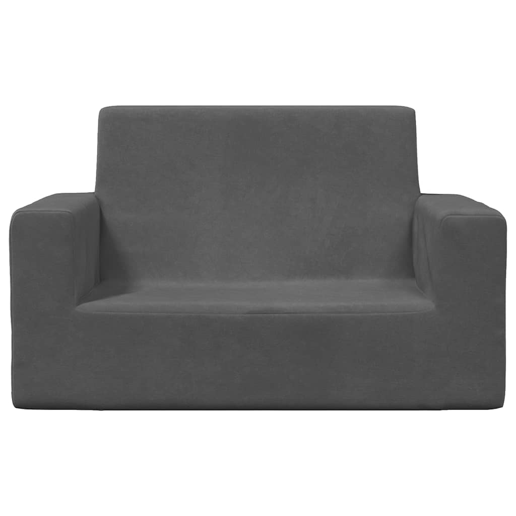 Thumbnail - vidaXL Kindersofa 2-Sitzer Anthrazit Weich Plüsch