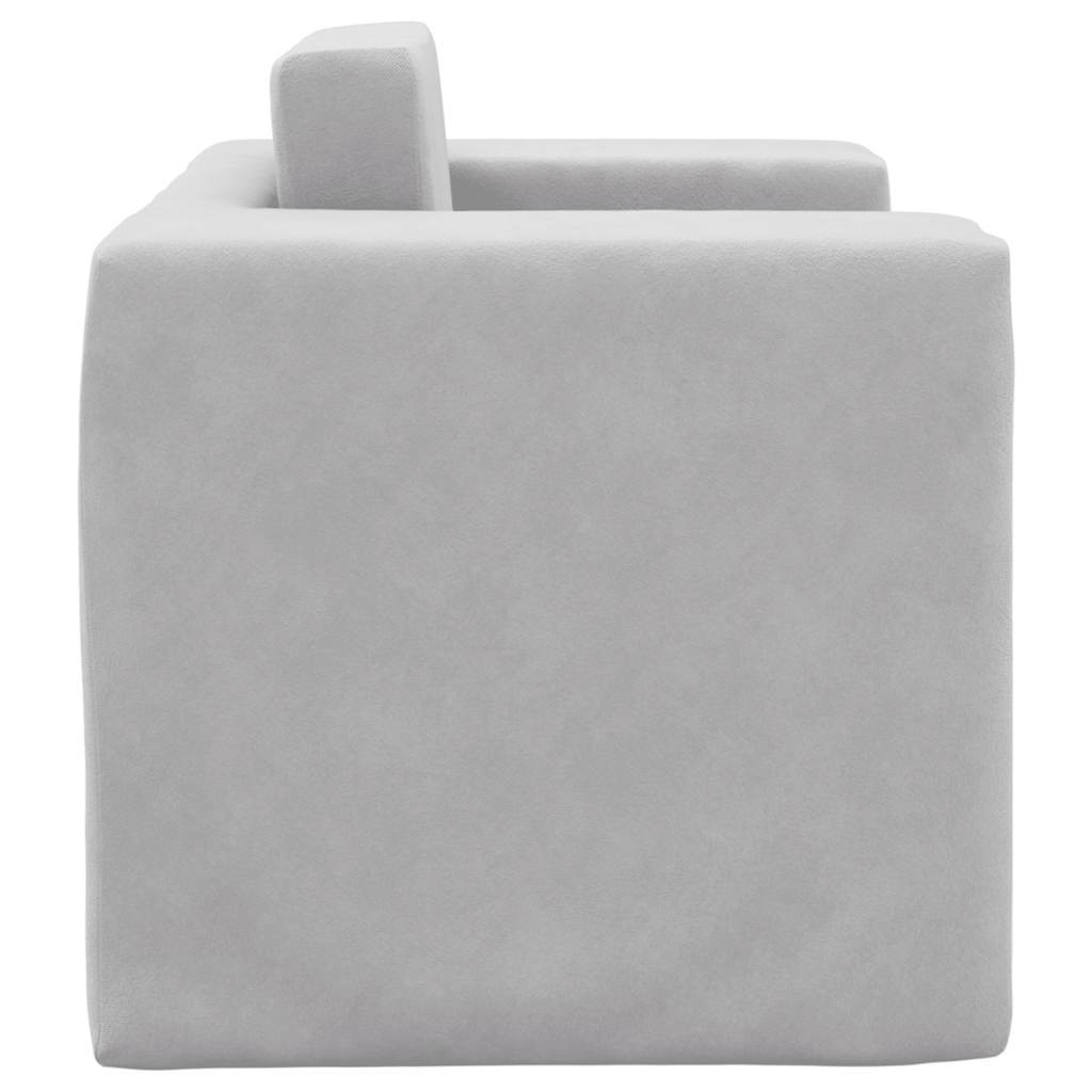 Otroški kavč svetlo siv mehak pliš - slika 5