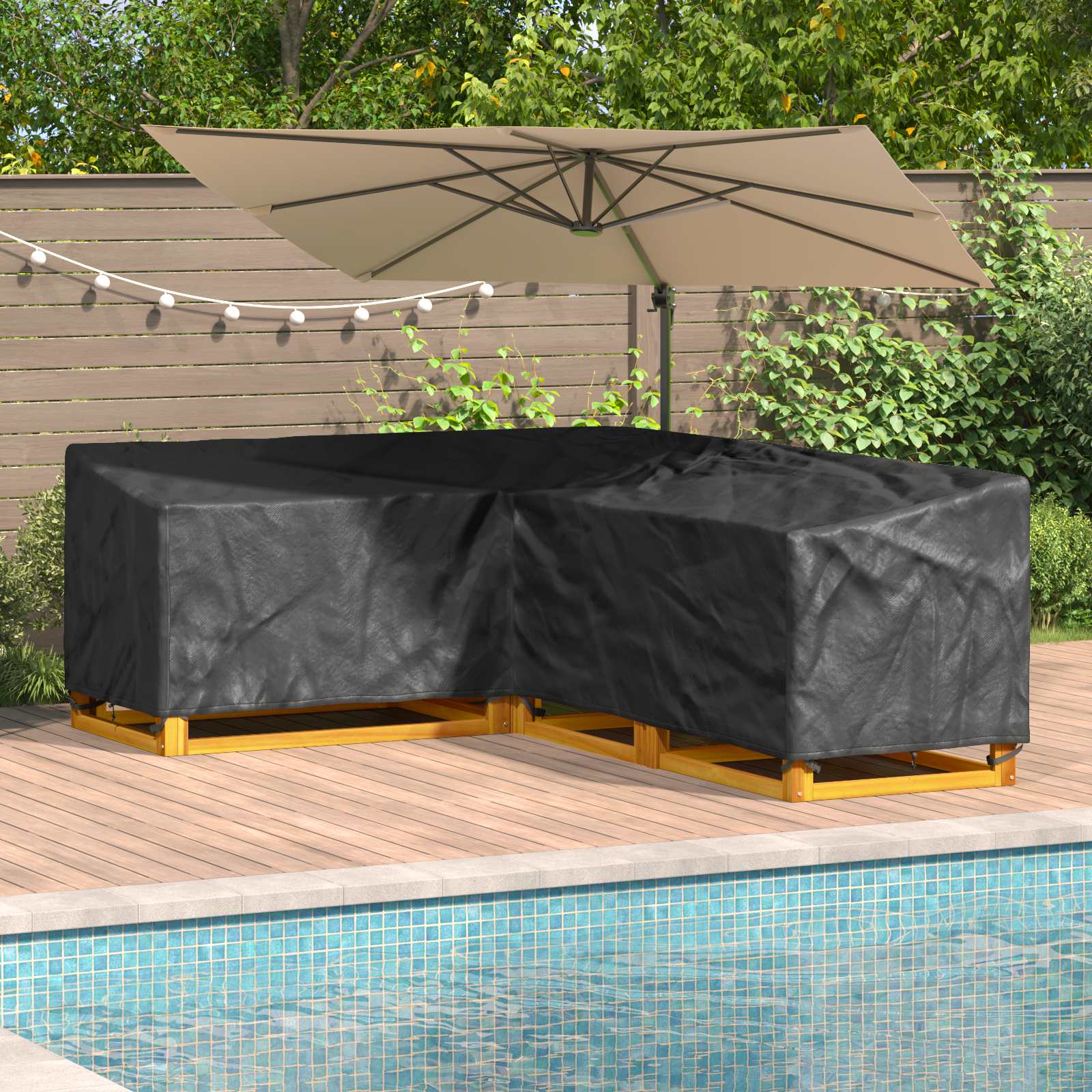 vidaXL Husă pentru mobilă Negru 260 x 210 x 80 cm Material Oxford 210D