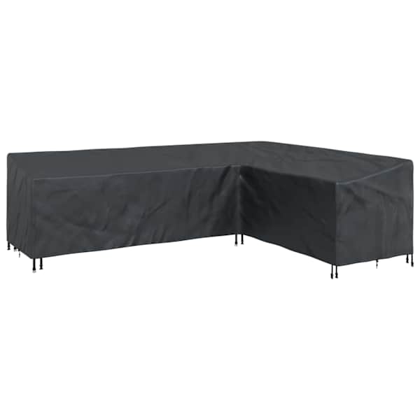 vidaXL M&ouml;&ouml;bli kate 286 x 222 x 80 cm L-kuju Veekindel Must