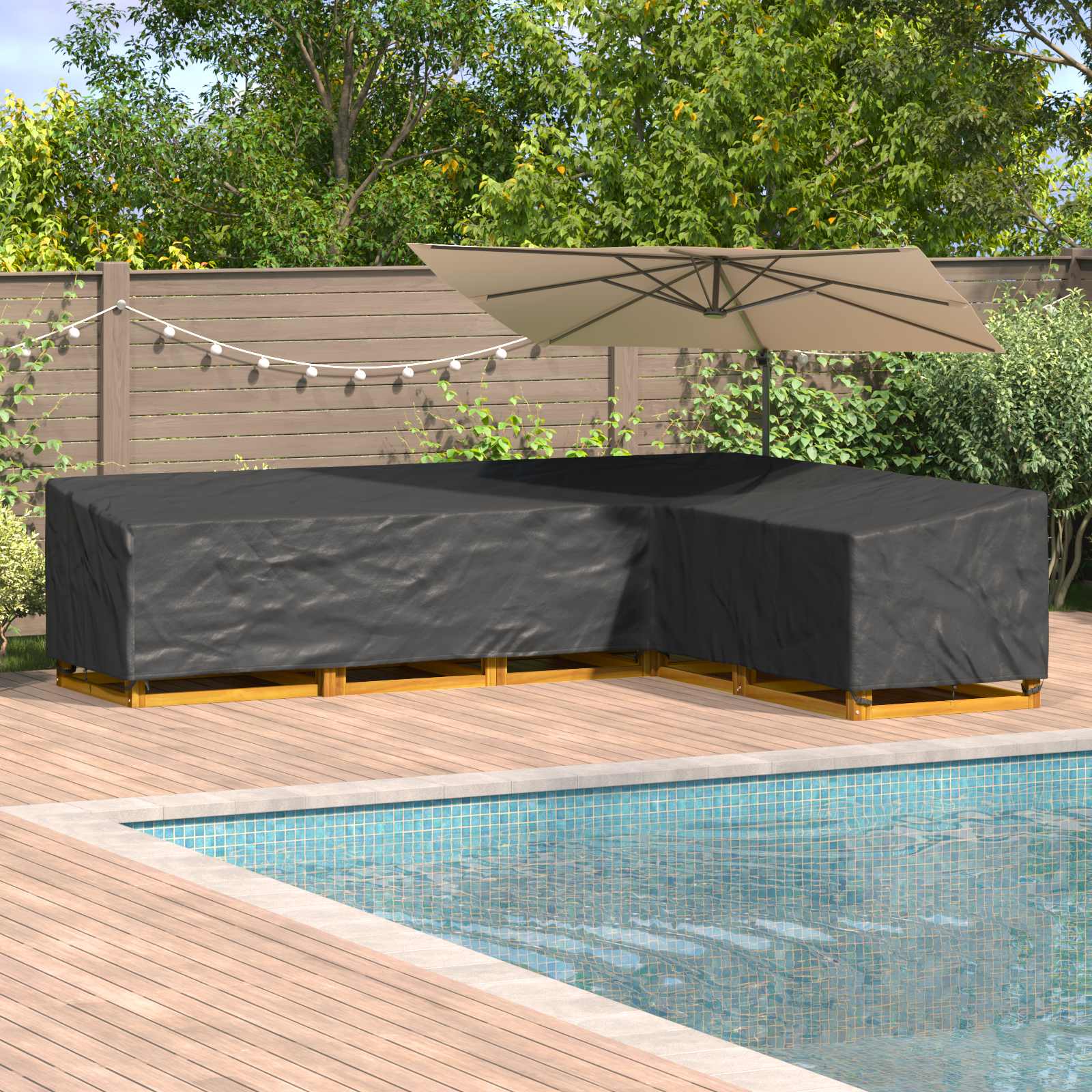 vidaXL Husă pentru mobilă Negru 330 x 255 x 80 cm Material Oxford 210D