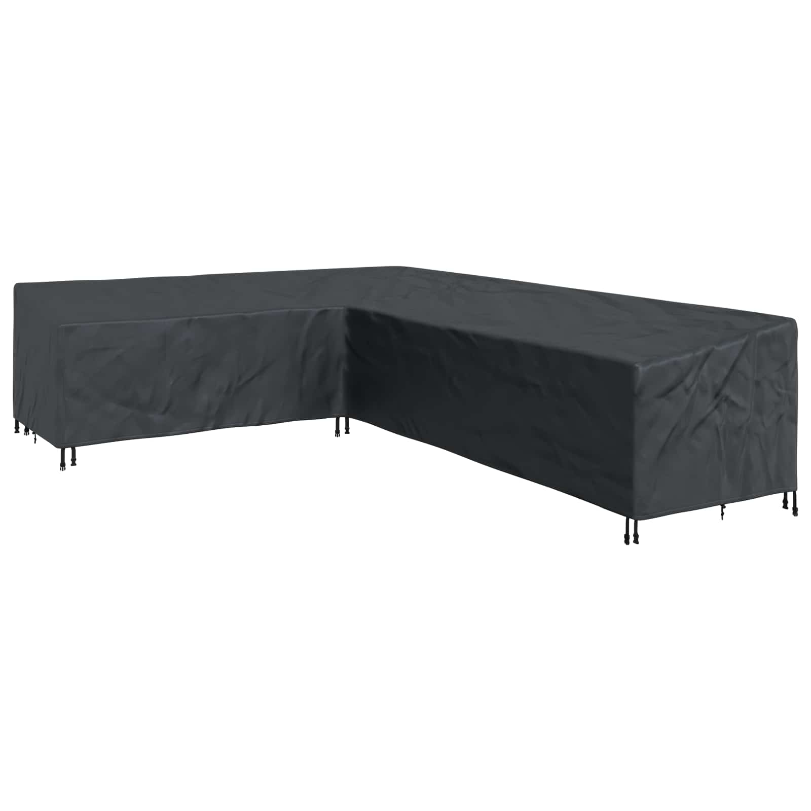 vidaXL Meubelhoes 330 x 255 x 80 cm 210D Oxford Stof L-vorm Waterdicht zwart, foto 3