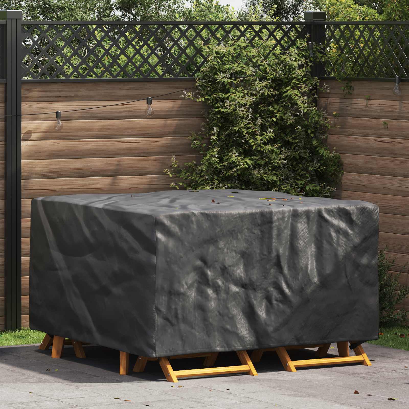 vidaXL Möbelbezug Uni Schwarz 150 x 150 x 75 cm 600D
