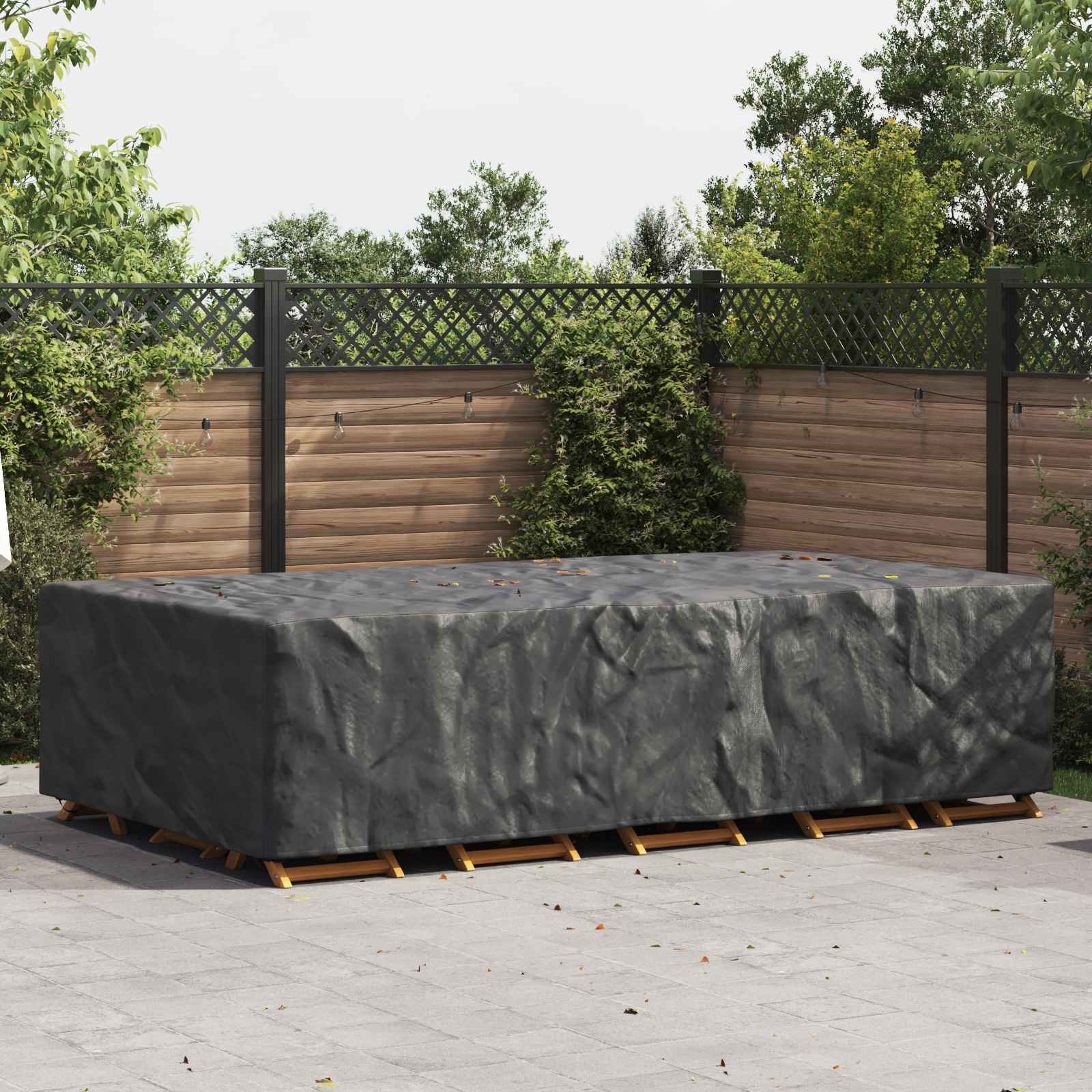 vidaXL Husă pentru mobilă Simplu Negru 305 x 190 x 85 cm 600D