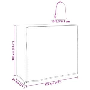 Kryt na stojan na dřevo Černá 61 x 122 x 106 cm textil - obrázek 8
