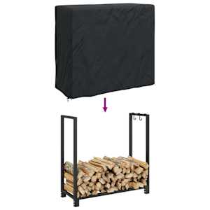 Kryt na stojan na dřevo Černá 61 x 122 x 106 cm textil - obrázek 9