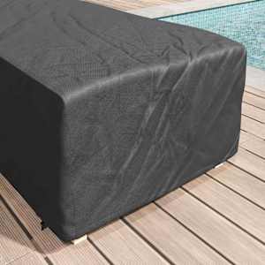 Prachtíře na lounger Jednobarevný Černá 74 x 210 x 40 cm textil - obrázek 4