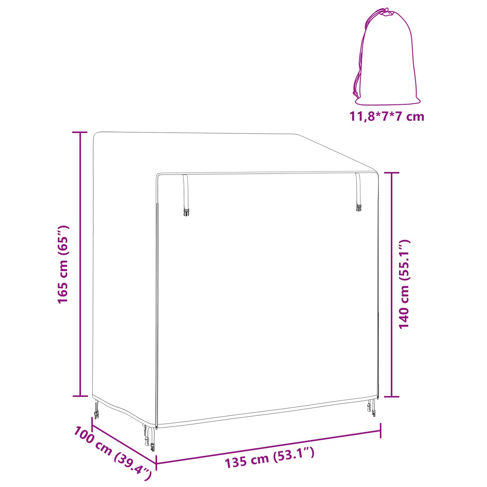 vidaXL Hollywoodschaukel-Abdeckung 135 x 100 x 165 cm – Bild 14