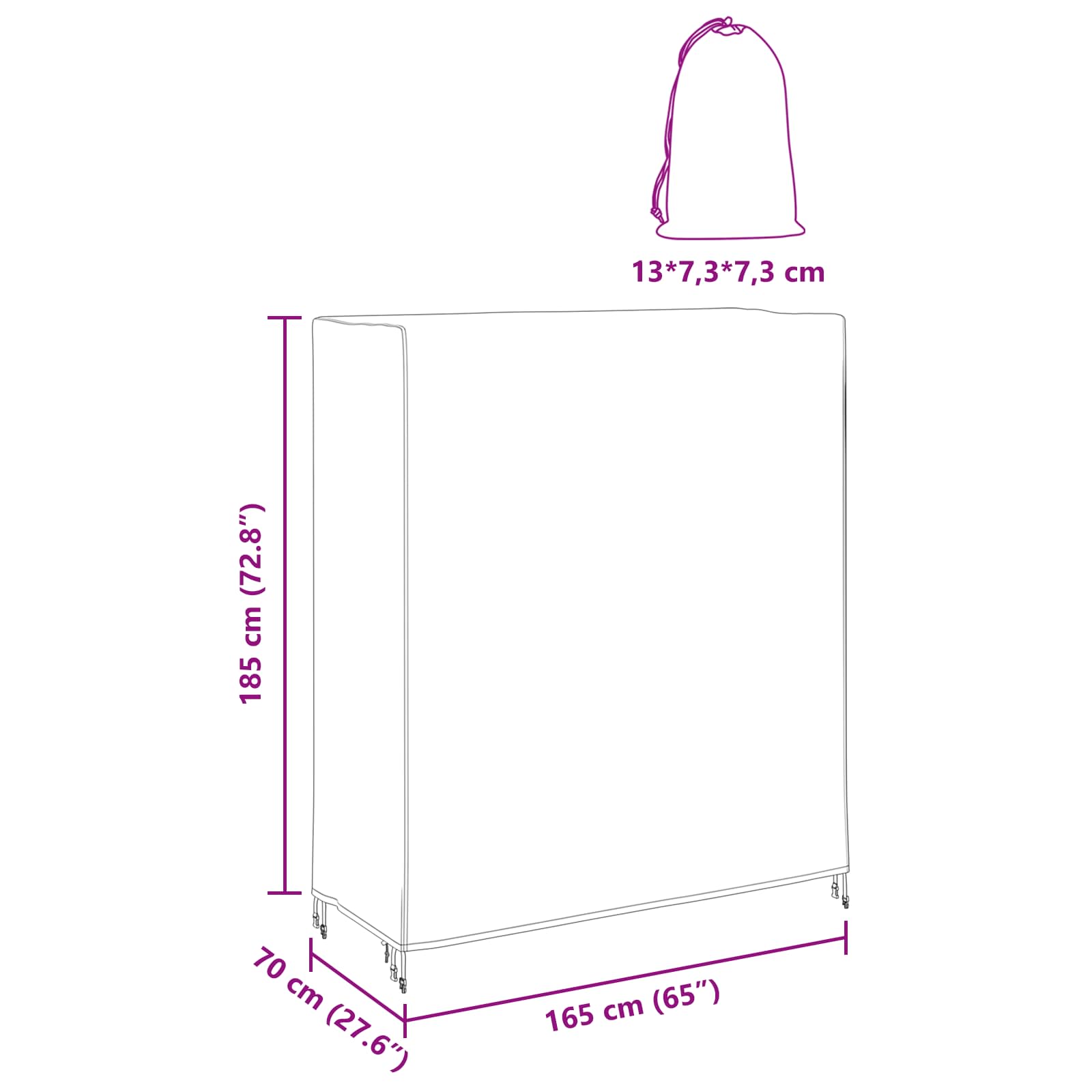 Pingpong Table Cover Irregular size guide