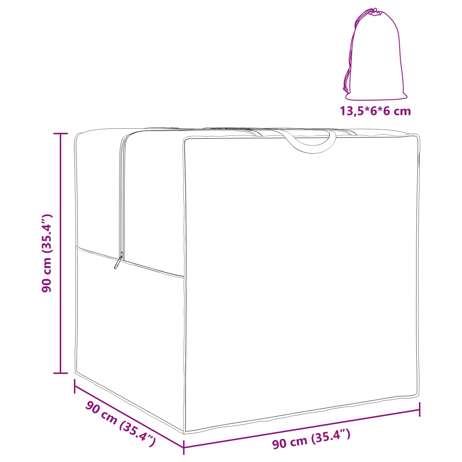 Zunanja shranjevalna torba 90 x 90 x 90 cm 420D Oxford tkanina - slika 13