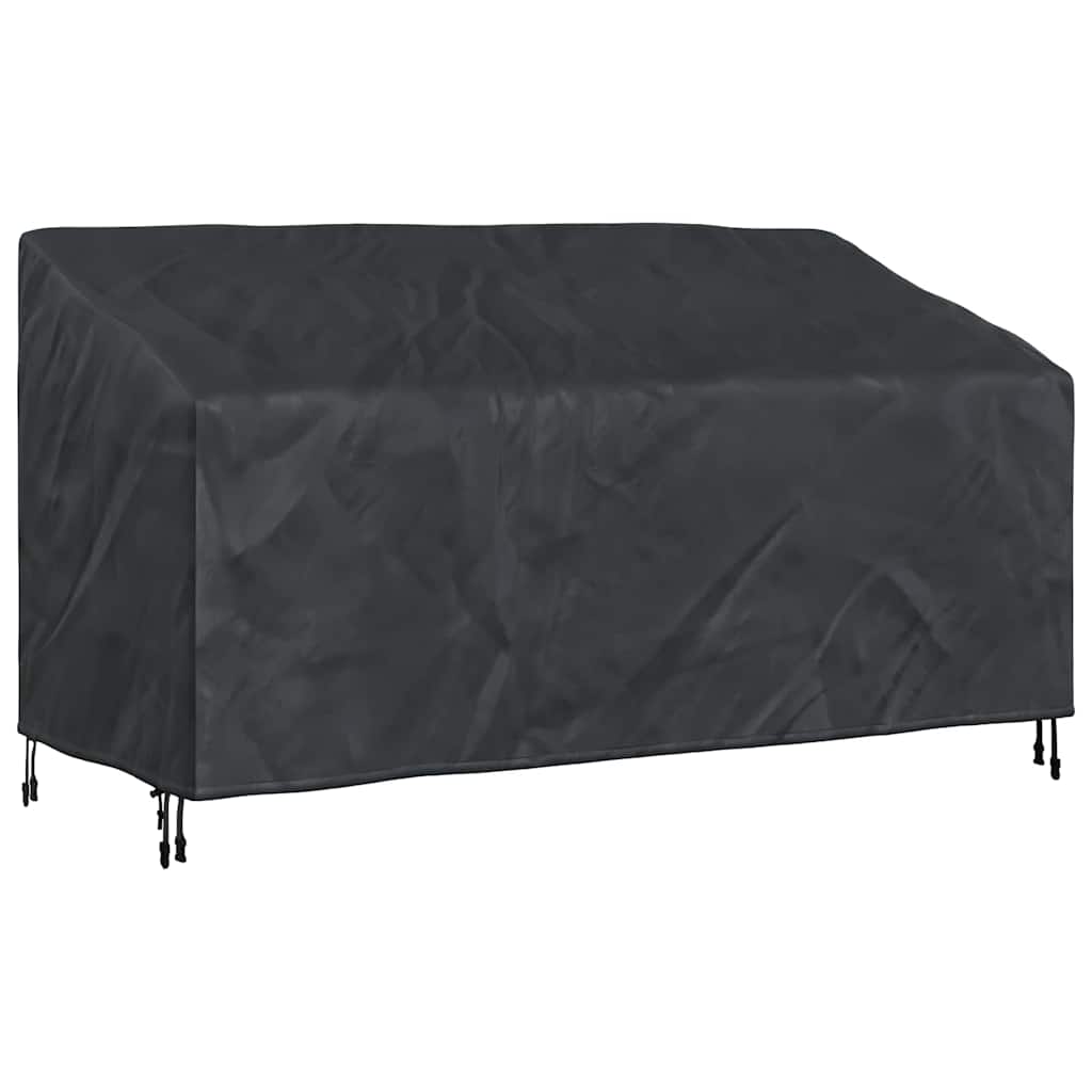 Garden Bench Cover Black 205 x 85 x 65 / 94 cm 600D fabric - Image 2