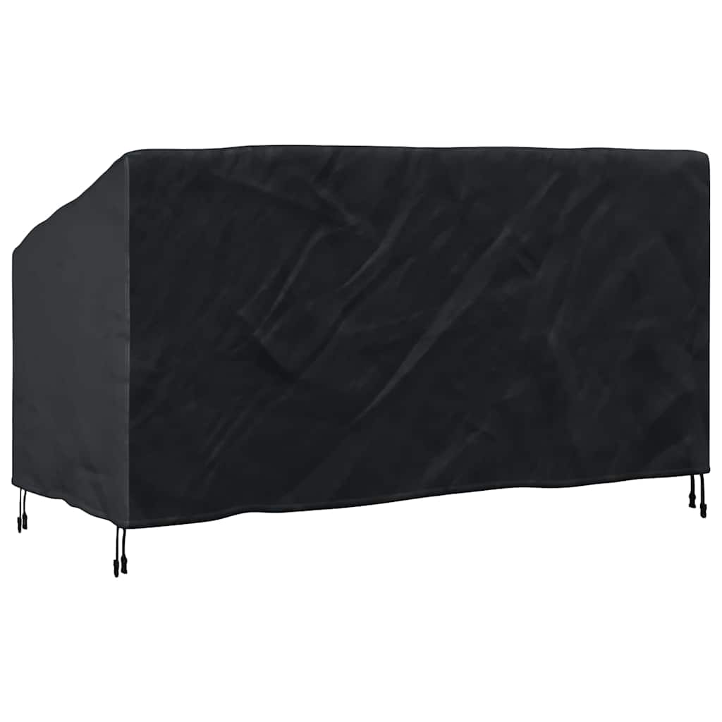 Garden Bench Cover Black 205 x 85 x 65 / 94 cm 600D fabric - Image 7