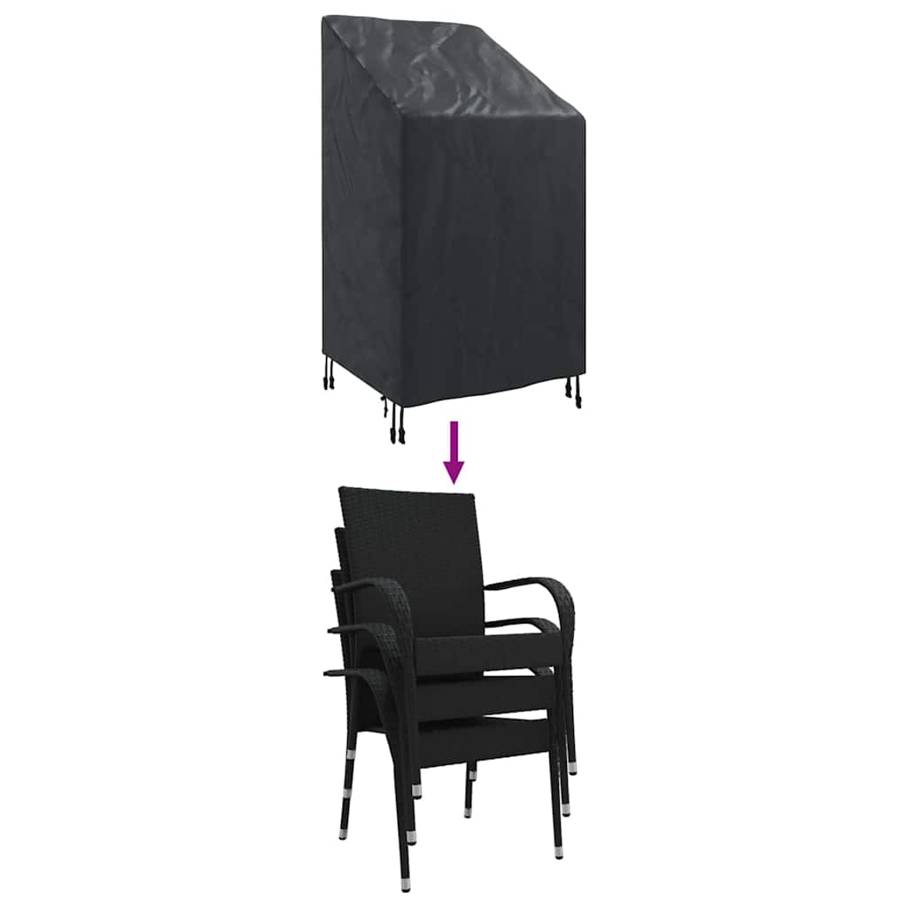 Garden Chair Cover Black 70 x 70 x 85 / 125 cm 420D fabric - Image 9