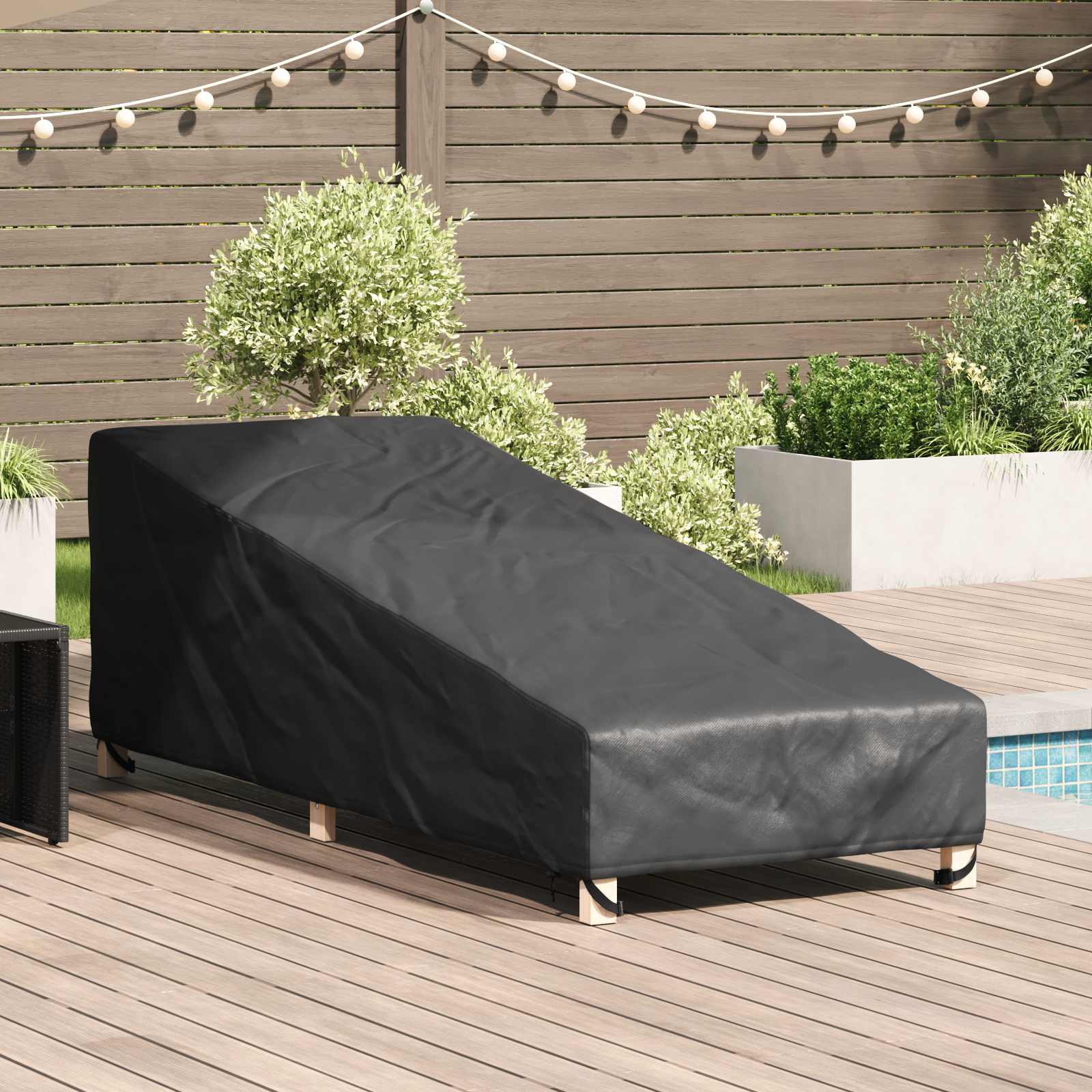 vidaXL Husă pentru mobilier de exterior Negru 195 x 76 x 82 cm
