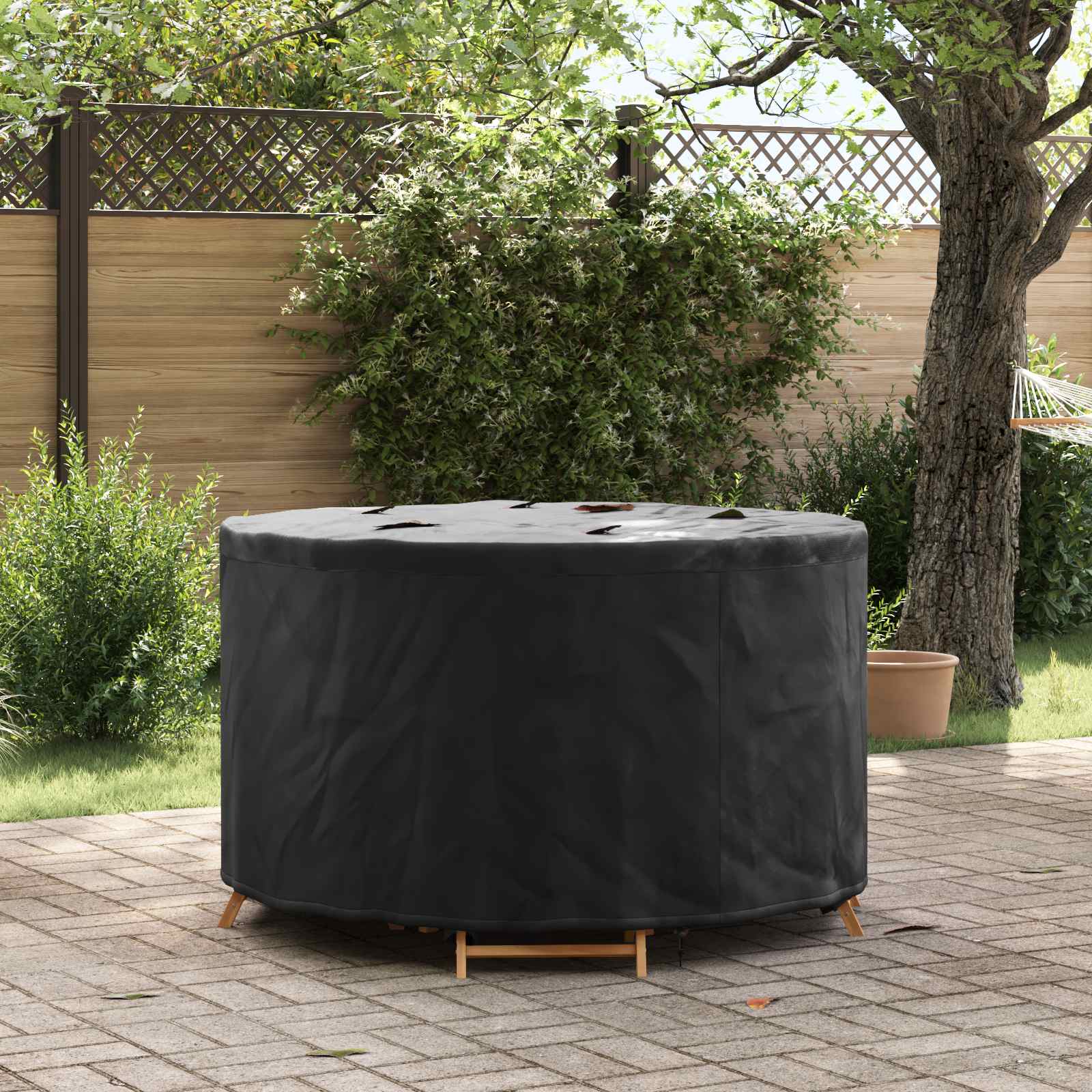 vidaXL Gartenmöbelabdeckung Schwarz 128 x 128 x 71 cm 420D-Gewebe