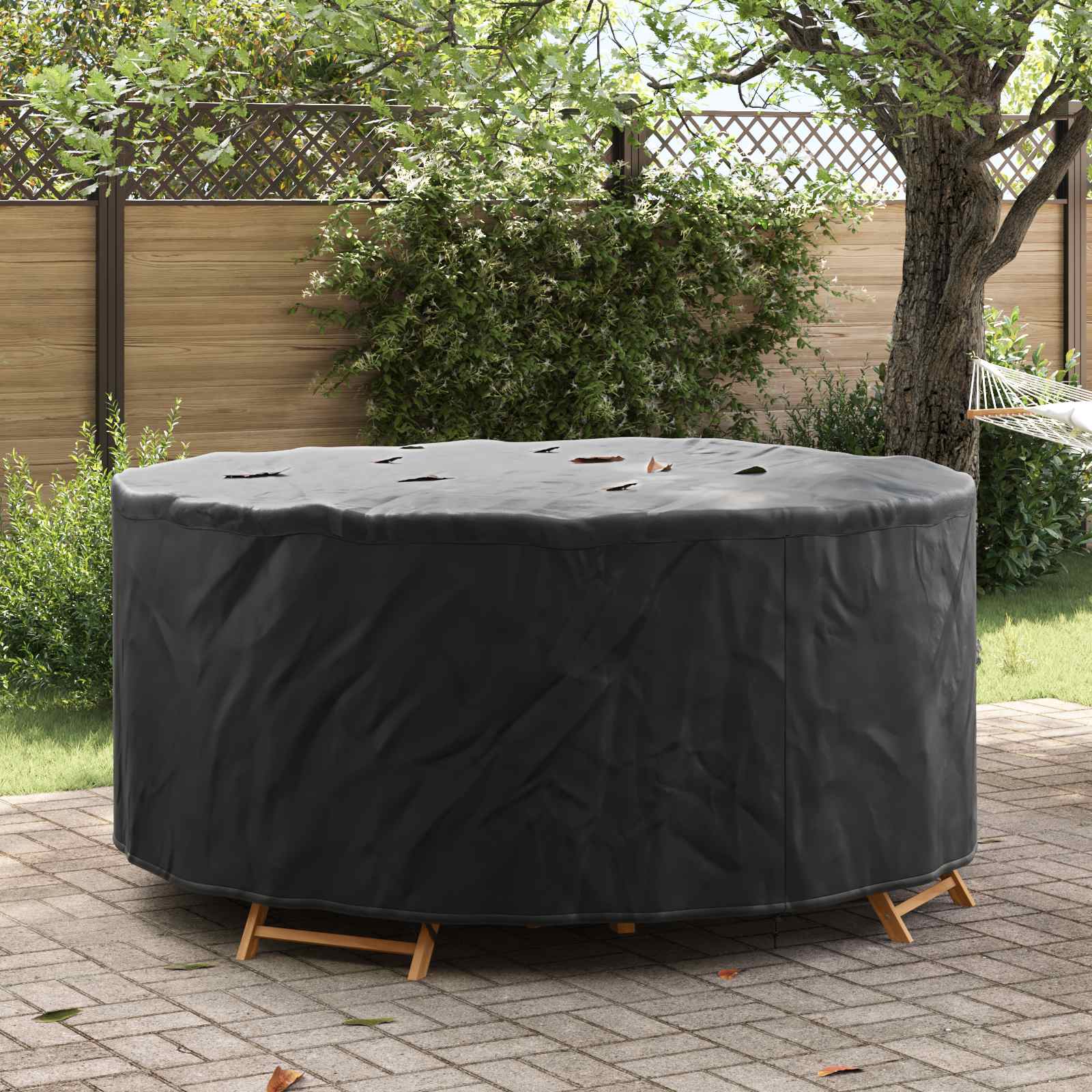 vidaXL Gartenmöbelabdeckung Schwarz 200 x 200 x 71 cm 600D-Gewebe