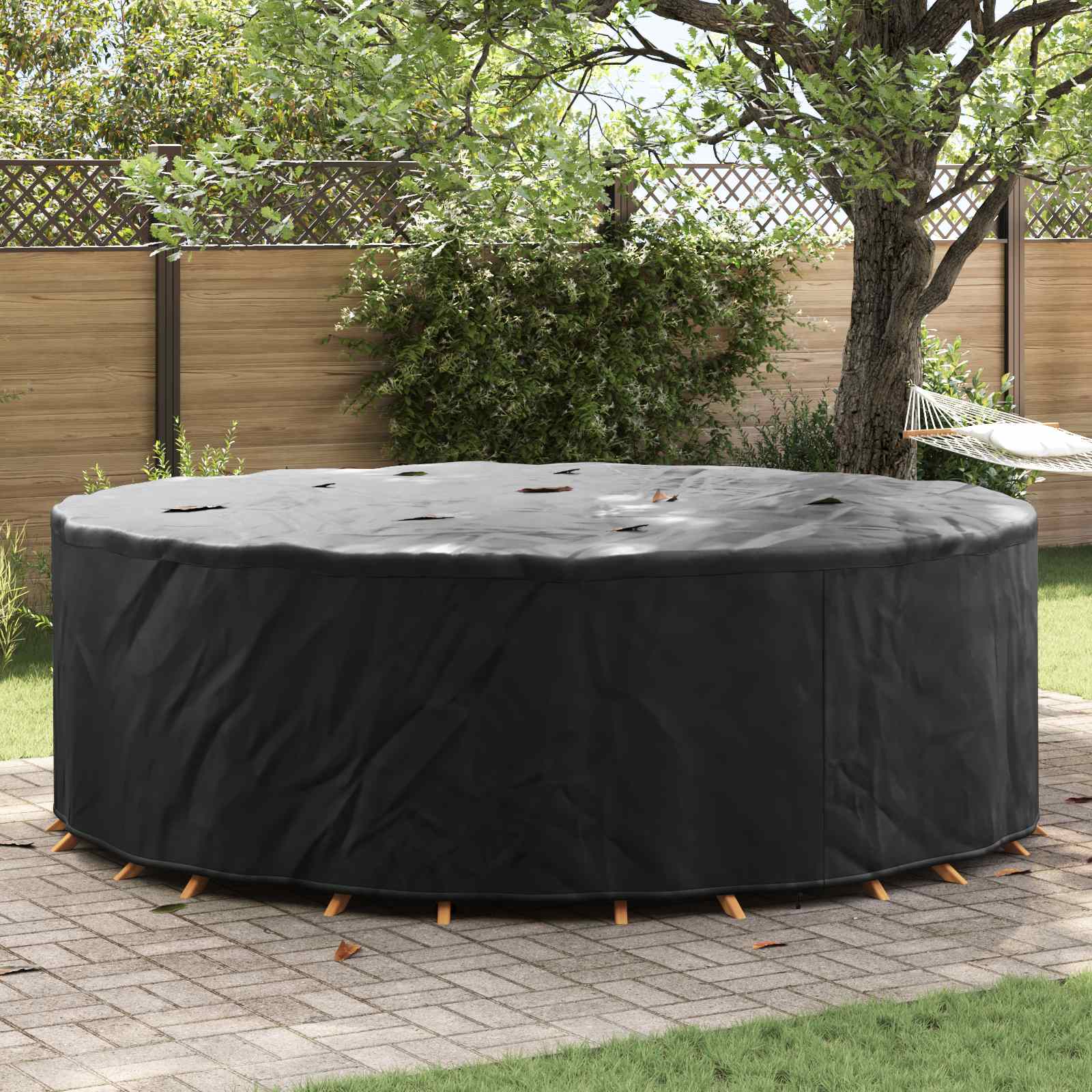 vidaXL Gartenmöbelabdeckung Schwarz 279 x 279 x 105 cm 600D-Gewebe