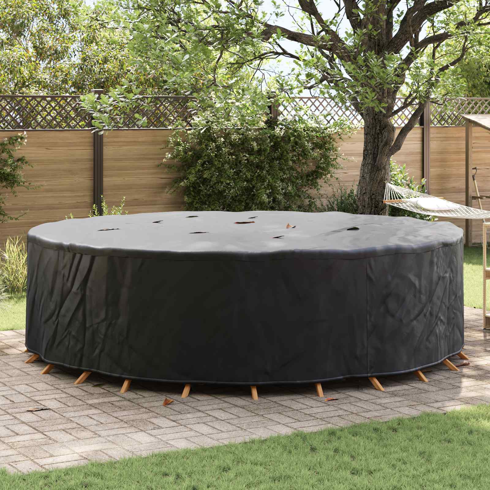 vidaXL Gartenmöbelabdeckung Schwarz 320 x 320 x 71 cm 420D-Gewebe