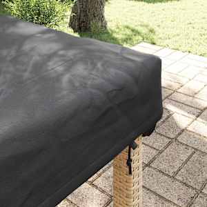 Pokrytí stolu Jednobarevný Černá 222 x 102 x 15 cm textil - obrázek 4