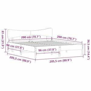 Postel bez matrace voskově hnědá 200 x 200 cm masivní borovice - obrázek 11