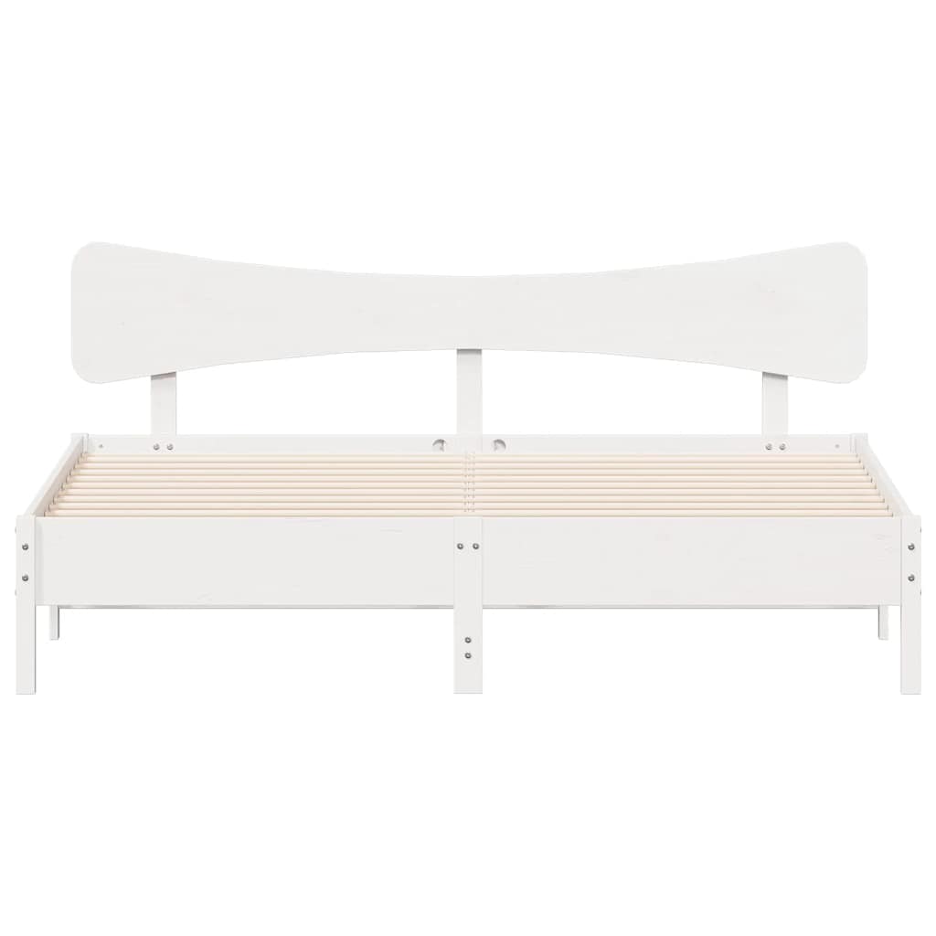 vidaXL Bedframe zonder matras massief grenenhout wit 180x200 cm, foto 4