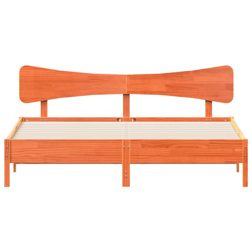 vidaXL Bedframe zonder matras massief grenenhout wasbruin 160x200 cm bruin, foto 4