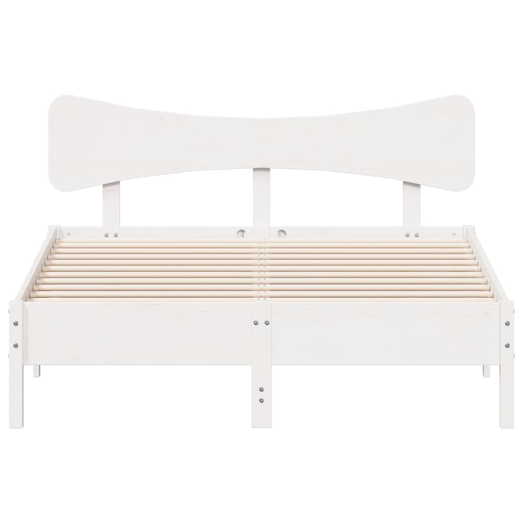 vidaXL Bedframe zonder matras massief grenenhout wit 140x200 cm, foto 4