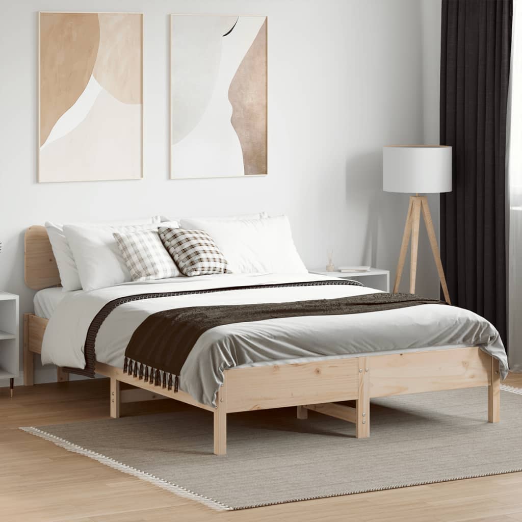 vidaXL Bedframe zonder matras massief grenenhout 120x200 cm bruin, foto 2