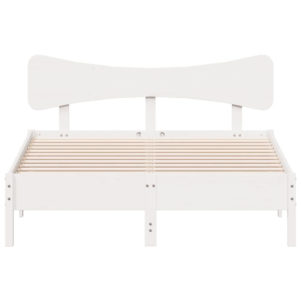 vidaXL Bedframe zonder matras massief grenenhout wit 140x190 cm, foto 4