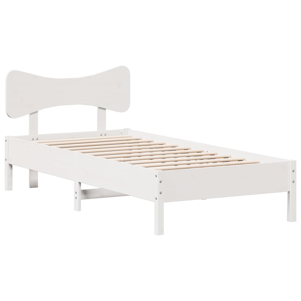 vidaXL Bedframe zonder matras massief grenenhout wit 90x190 cm, foto 3