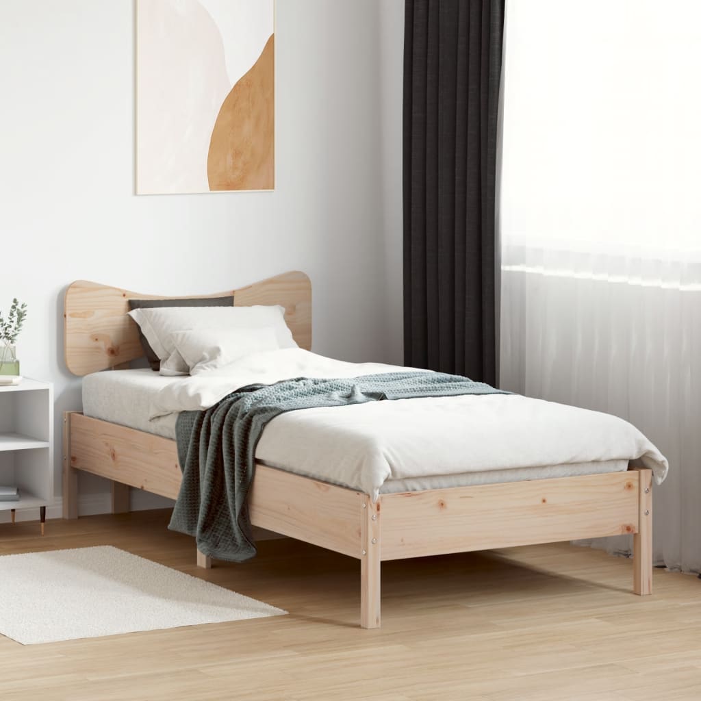 vidaXL Bedframe zonder matras massief grenenhout 75x190 cm afbeelding