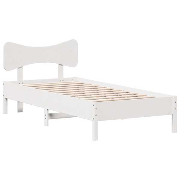 vidaXL voodiraam ilma madratsita, valge, 75 x 190 cm, m&auml;nnipuit