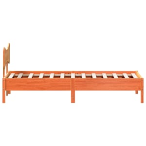Postel bez matrace voskově hnědá 75 x 190 cm masivní borovice - obrázek 7