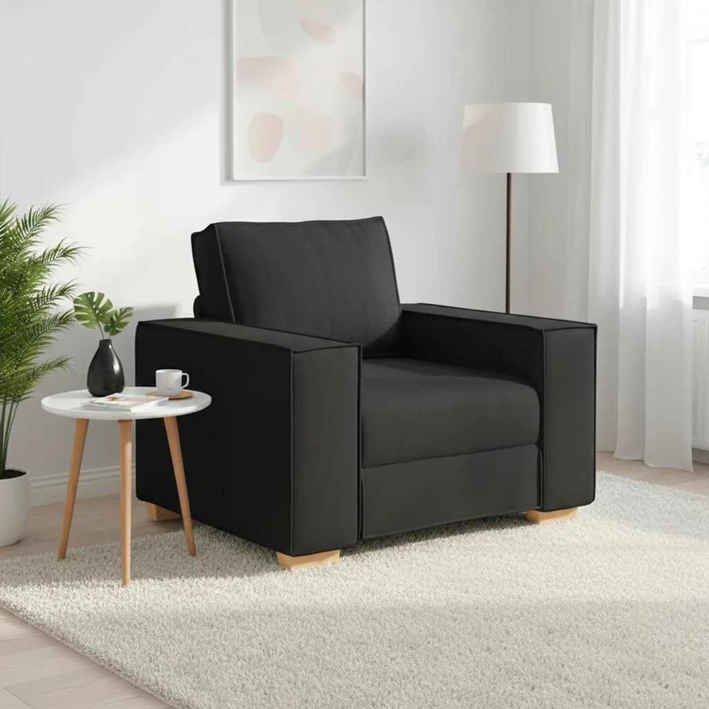 vidaXL Sofa Stuhl Schwarz 60 cm Stoff