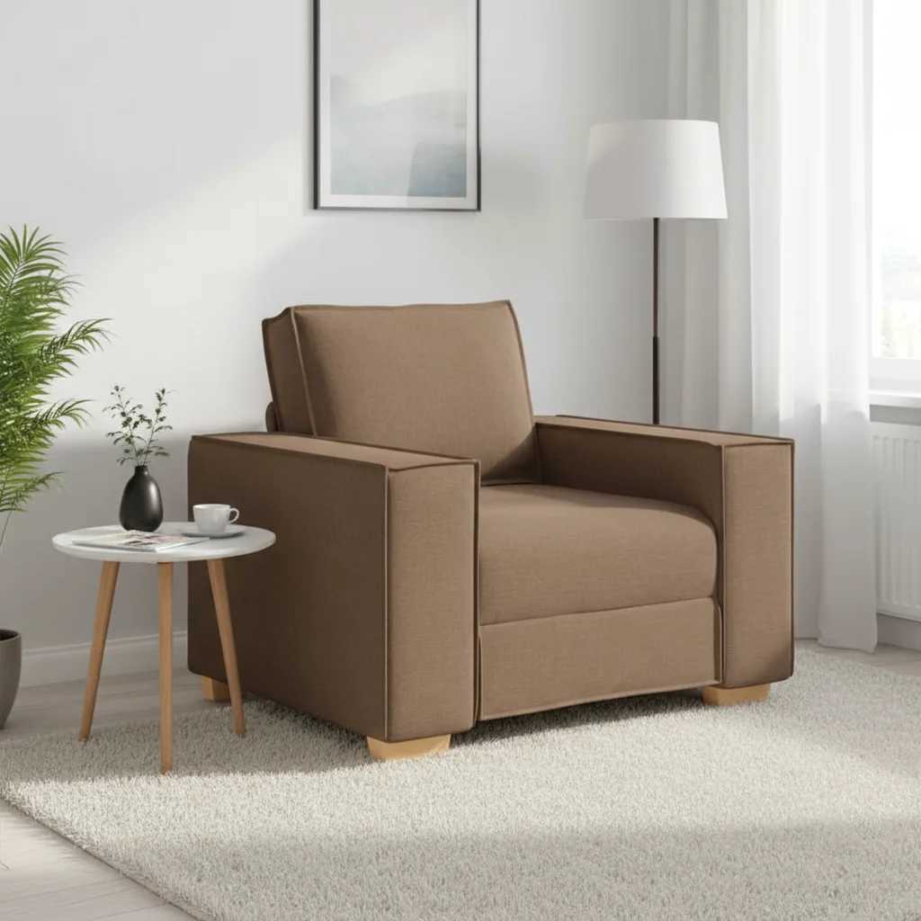 vidaXL Sofa Stuhl Braun 60 cm Stoff