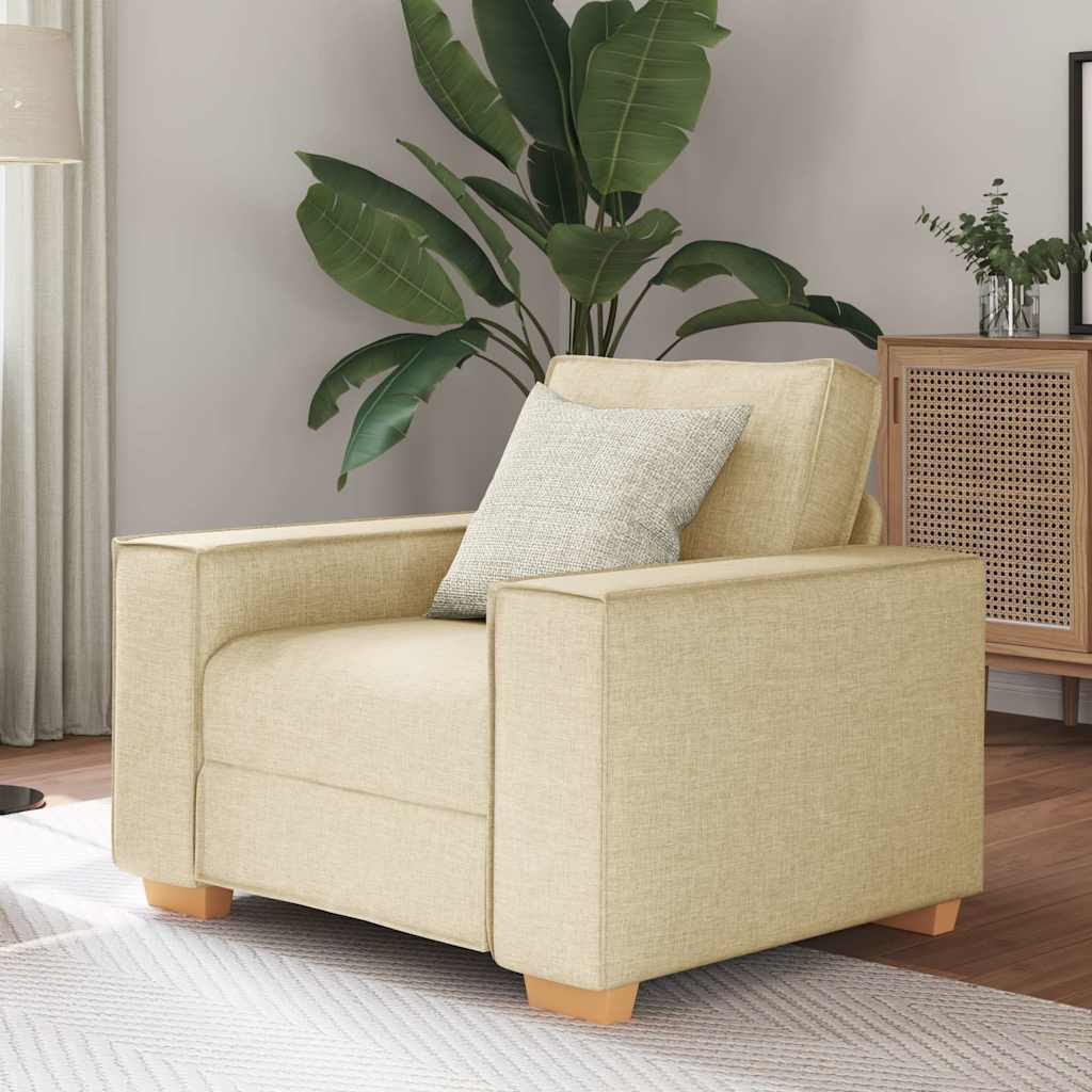 vidaXL Sofa Stuhl Creme 60 cm Stoff