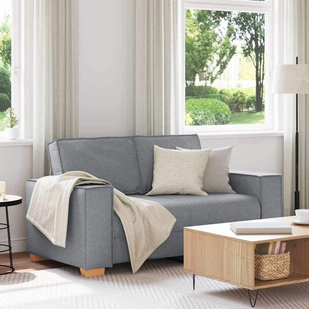 vidaXL Canapea cu 2 locuri, gri deschis, 120 cm, material textil