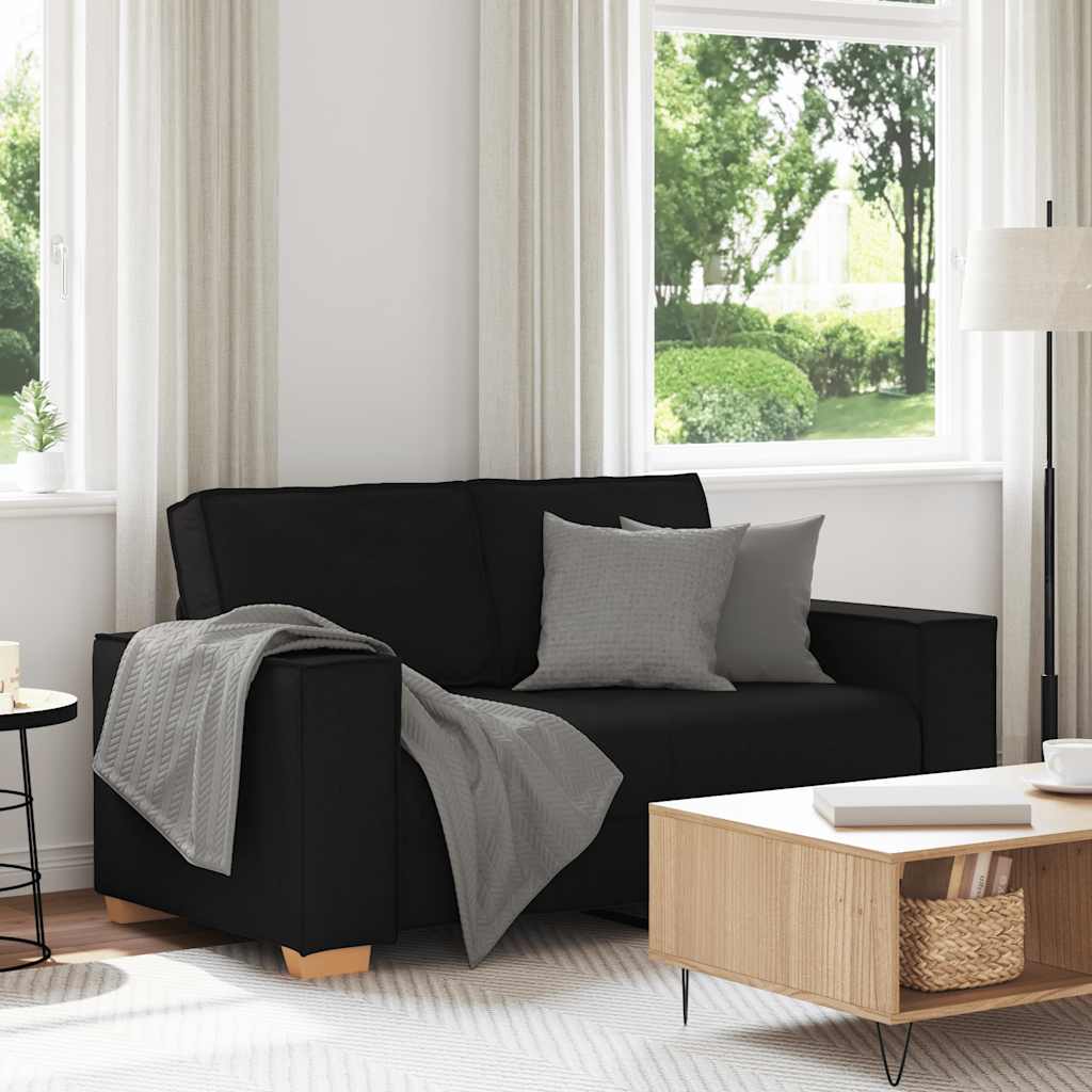 vidaXL Canapea cu 2 locuri, neagră, 120 cm, material textil