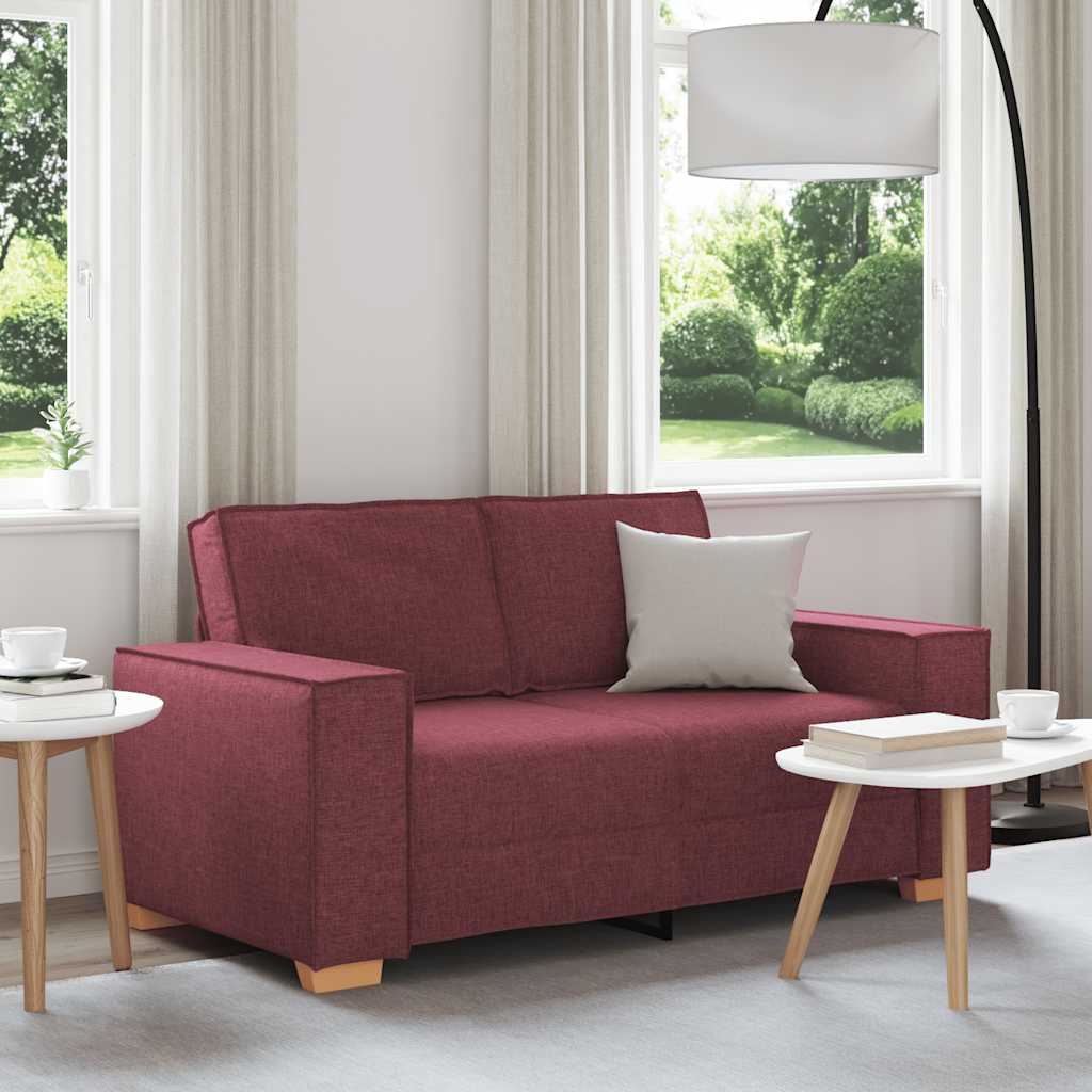 vidaXL Canapea cu 2 locuri, roșu vin, 120 cm, material textil