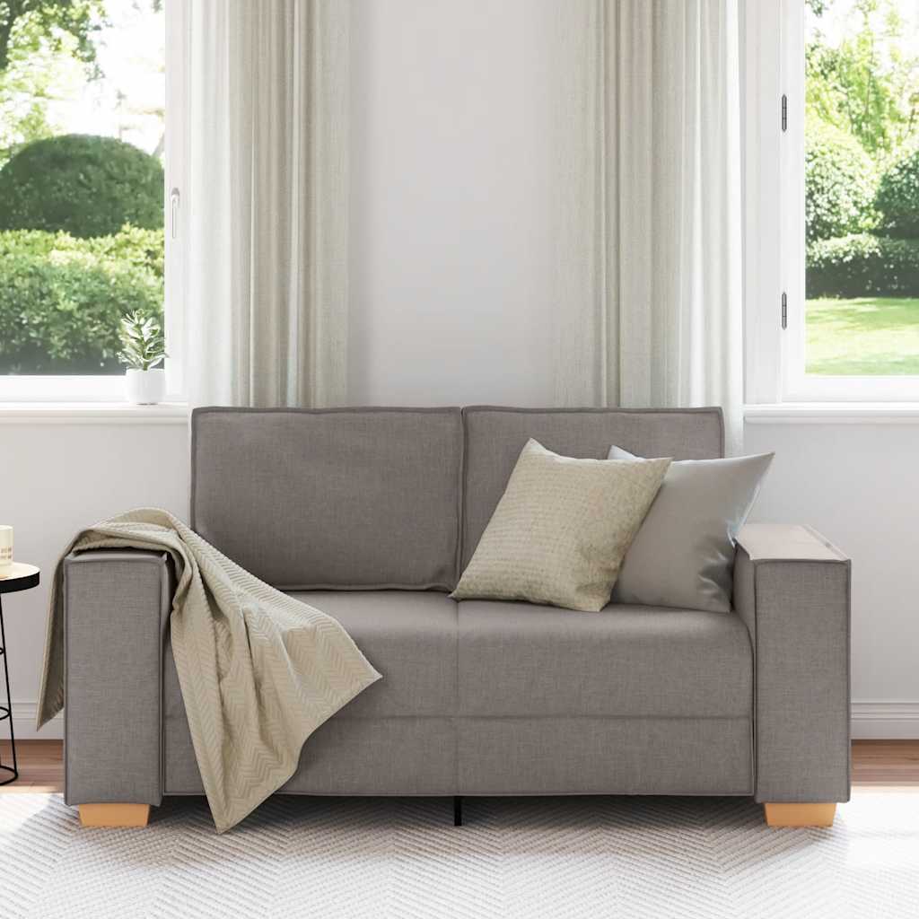 vidaXL kétszemélyes, bézs színű, szövetből készült kanapé 120 cm