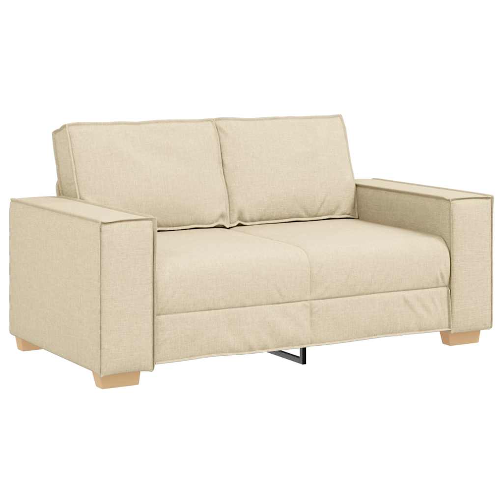 vidaXL Dvoumístná pohovka krémová 120 cm látková