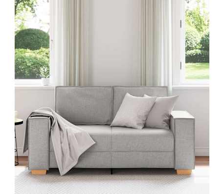 vidaXL Canapea cu 2 locuri, gri nor, 120 cm, material textil