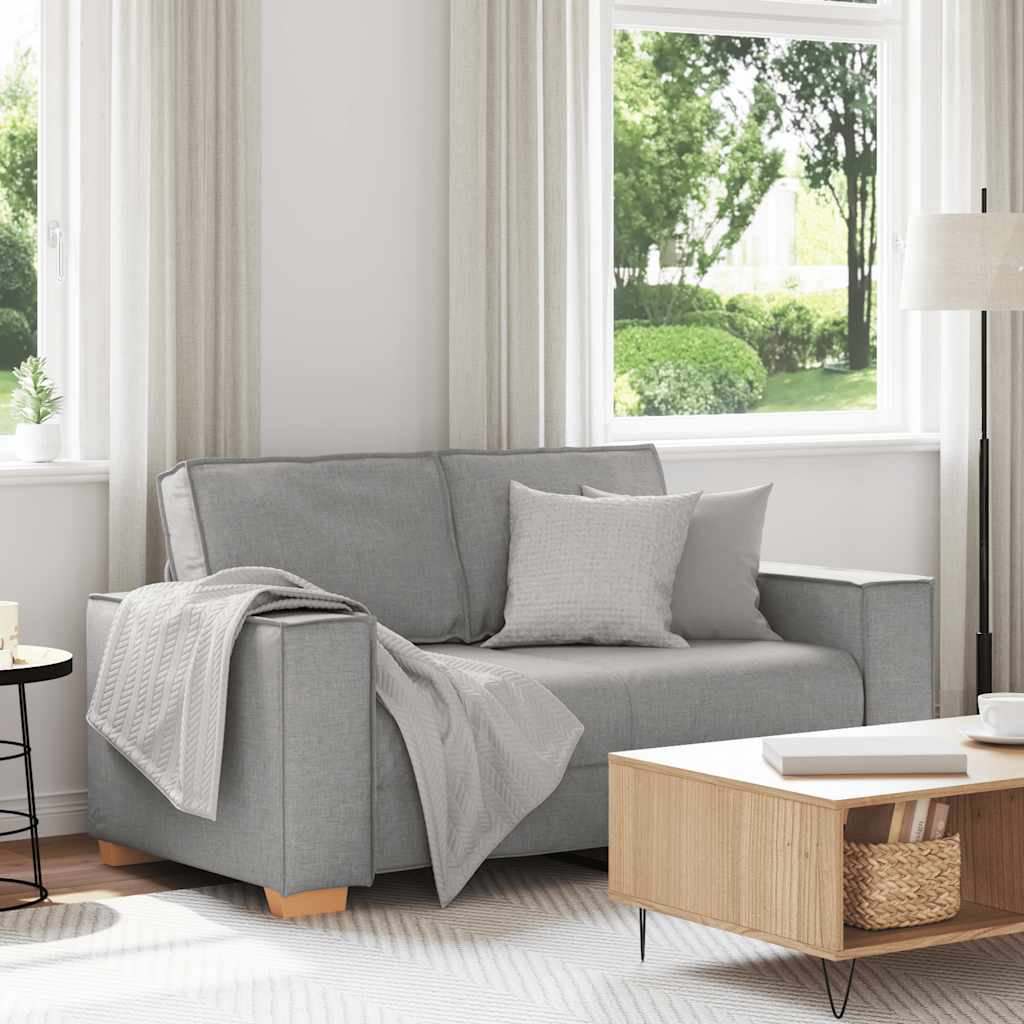 vidaXL Canapea cu 2 locuri, gri nor, 120 cm, material textil
