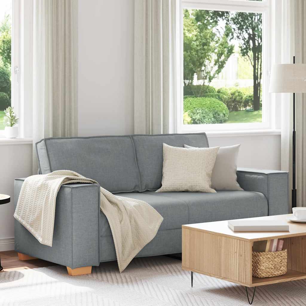 vidaXL Canapea cu 2 locuri, gri deschis, 140 cm, material textil