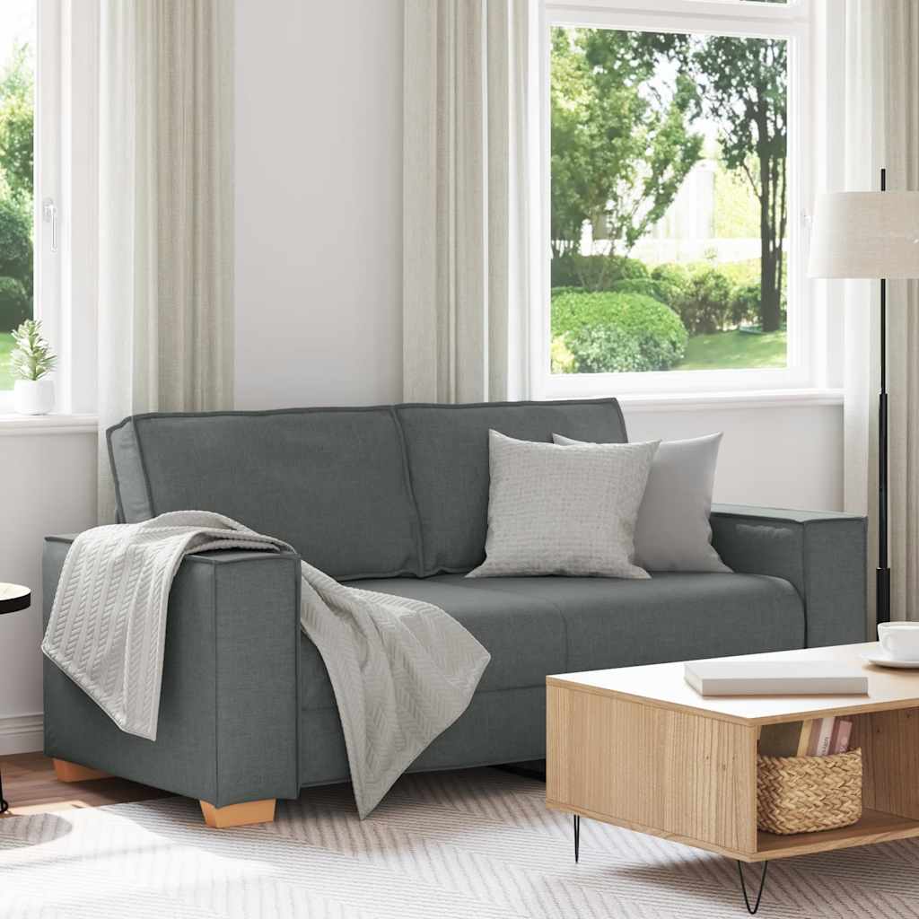 vidaXL Canapea cu 2 locuri, gri închis, 140 cm, material textil
