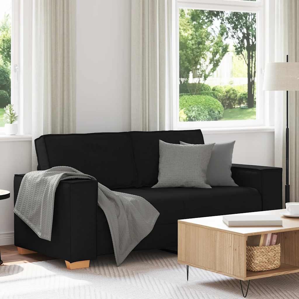 vidaXL 2-Sitzer Sofa Schwarz 140 cm Stoff