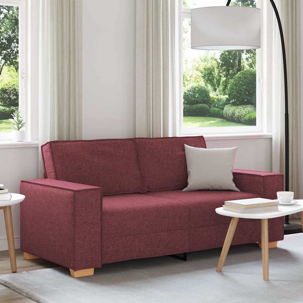 vidaXL Canapea cu 2 locuri, roșu vin, 140 cm, material textil