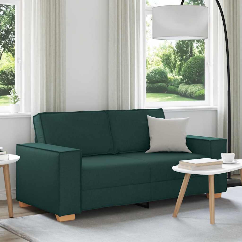 vidaXL 2-Sitzer Sofa Dunkelgrün 140 cm Stoff