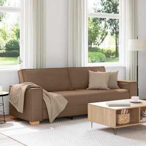 3-místné sofa Hnědá 220 cm textil - obrázek 1